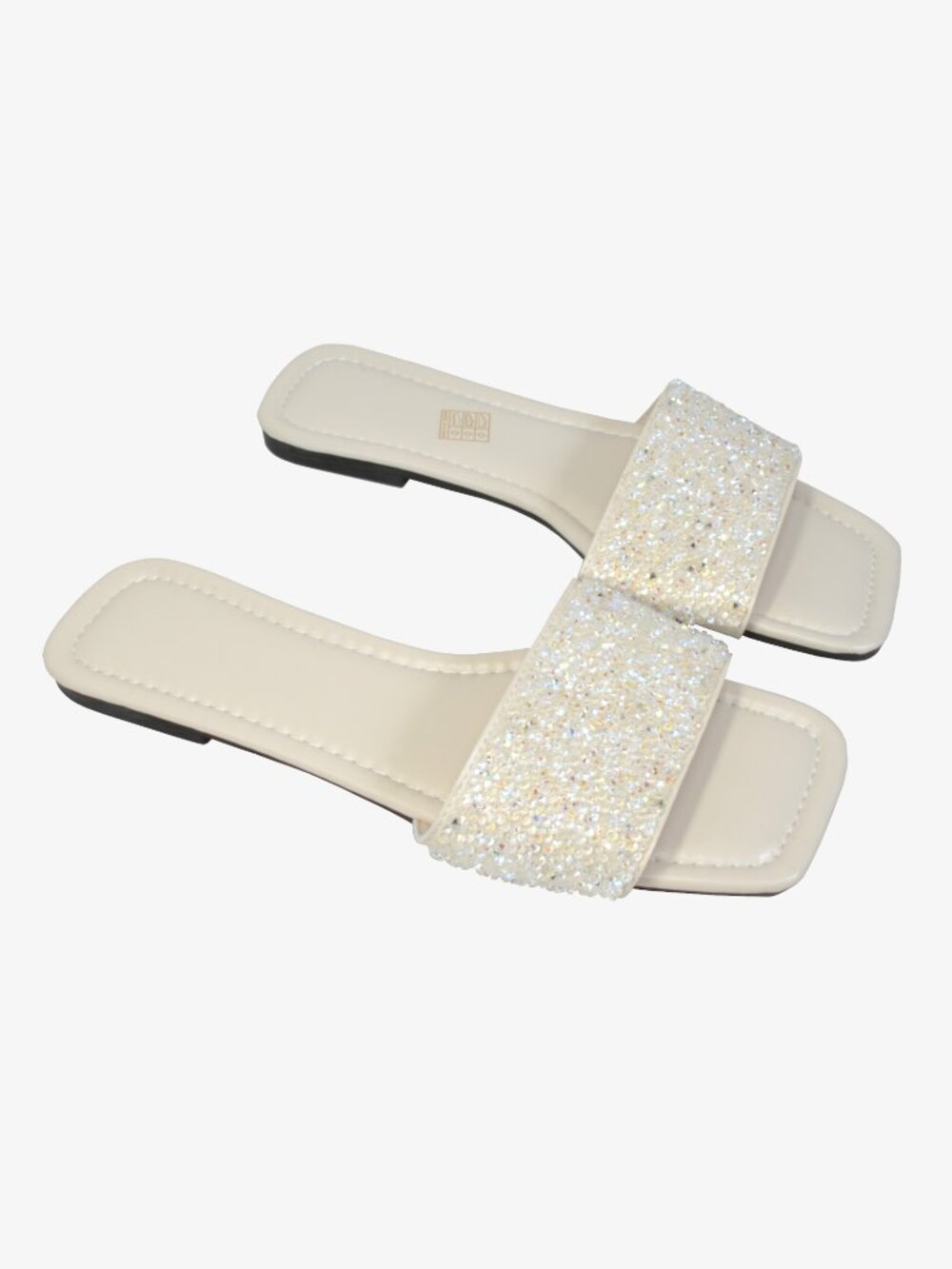 Gorglitter Sparkly Sandals, Cream, 10